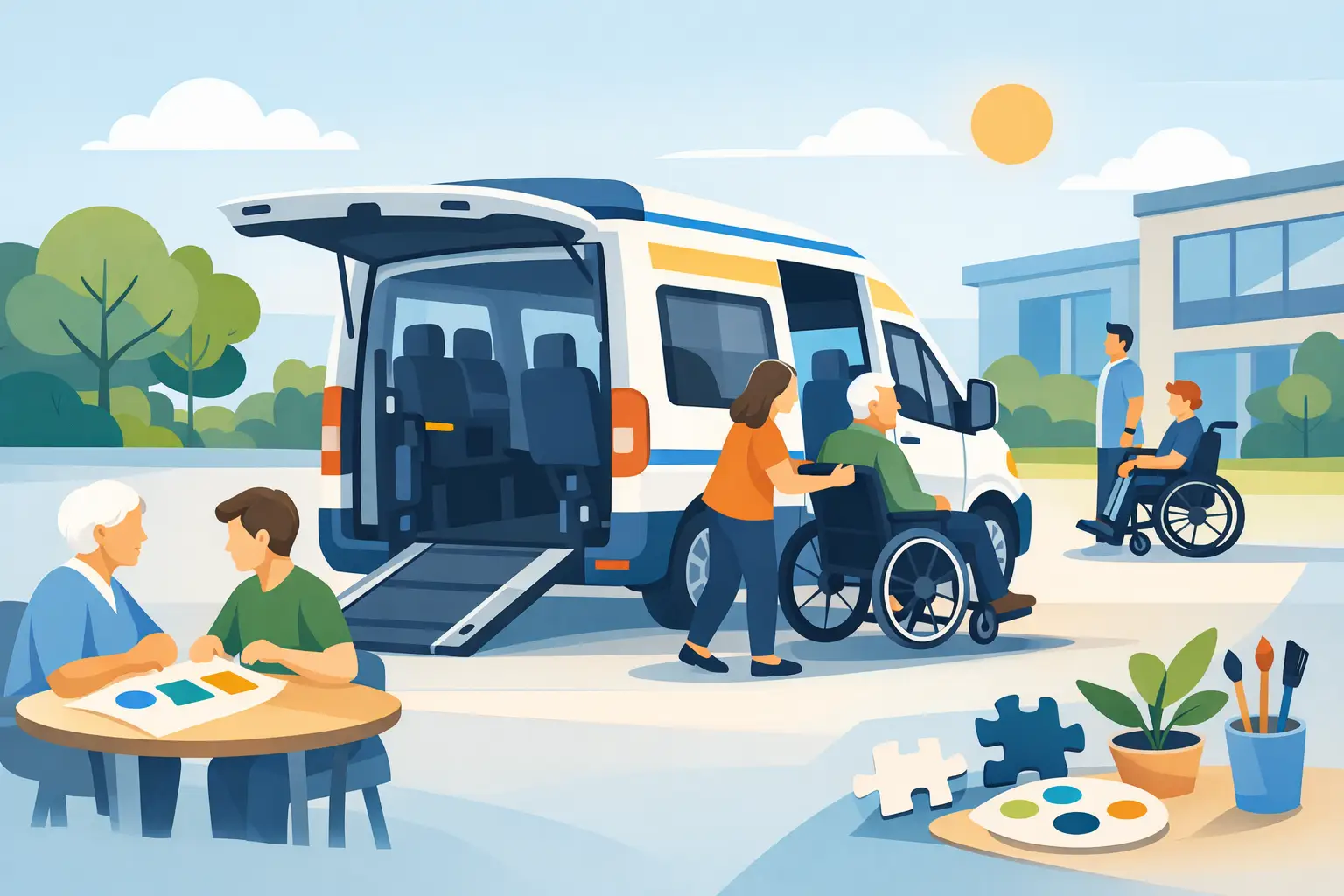 Rolstoeltaxi voor dagbesteding